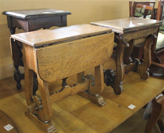 Three small oak tables